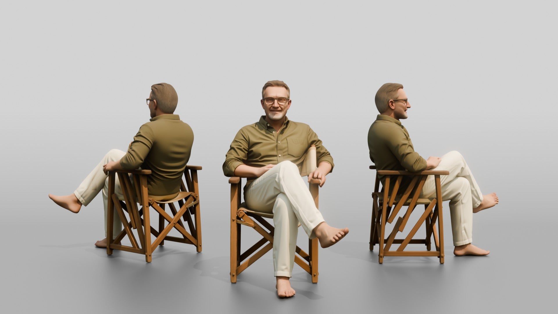 Older Man Relaxing in a Chair