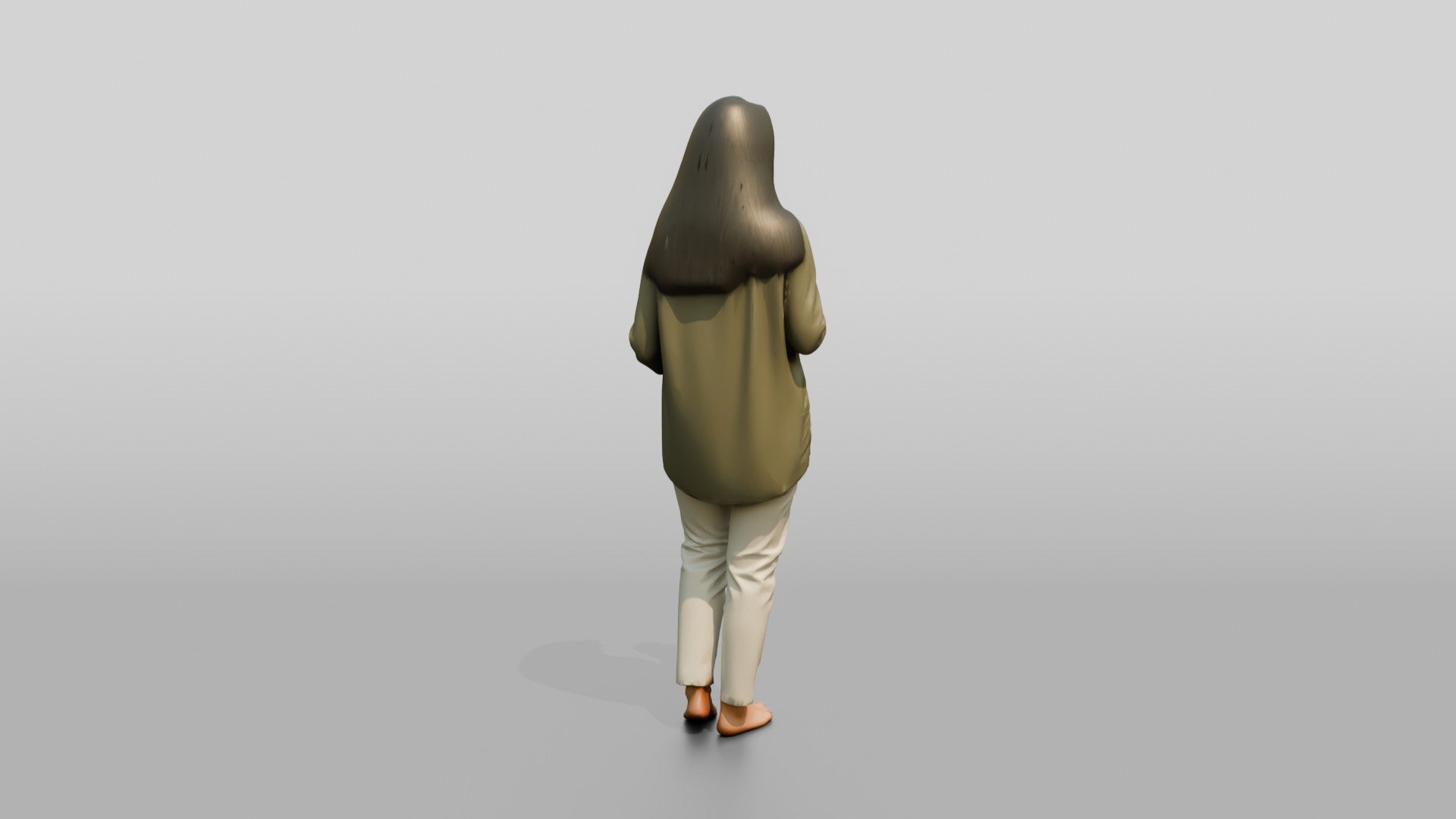 Woman Holding a Bottle in Olive
