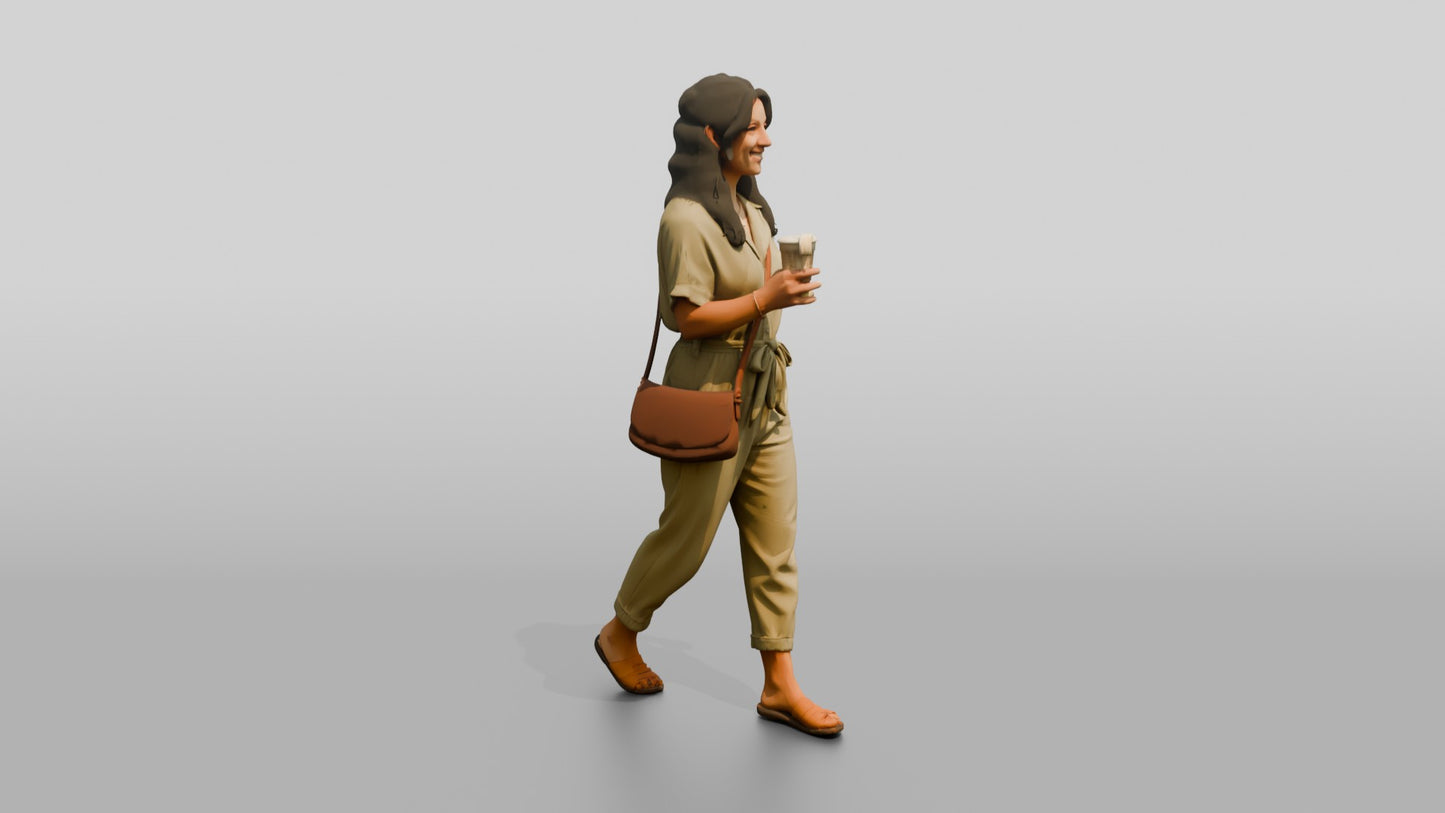 Petite Greek Woman Carrying Fresh Lemonade