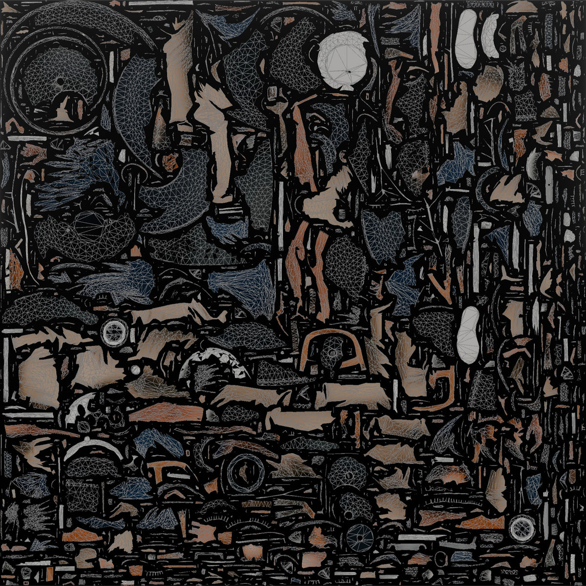 Father Holding Barbecue Tongs, Standing Beside A Grill - UV layout, base color map
