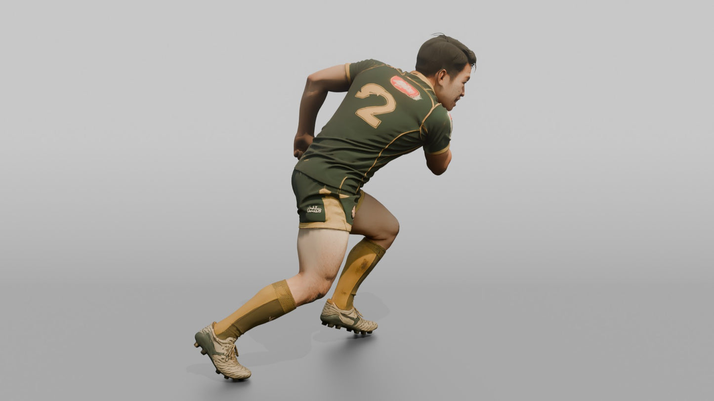 Japanese Back Executing a Shoulder Tackle