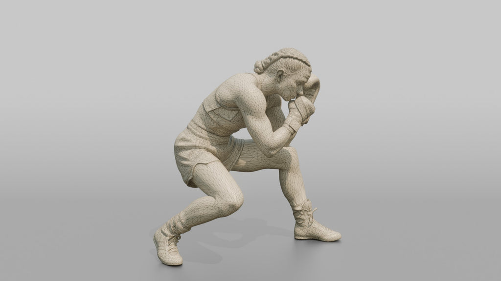 Boxer Low Ducking Weave Defensive Stance