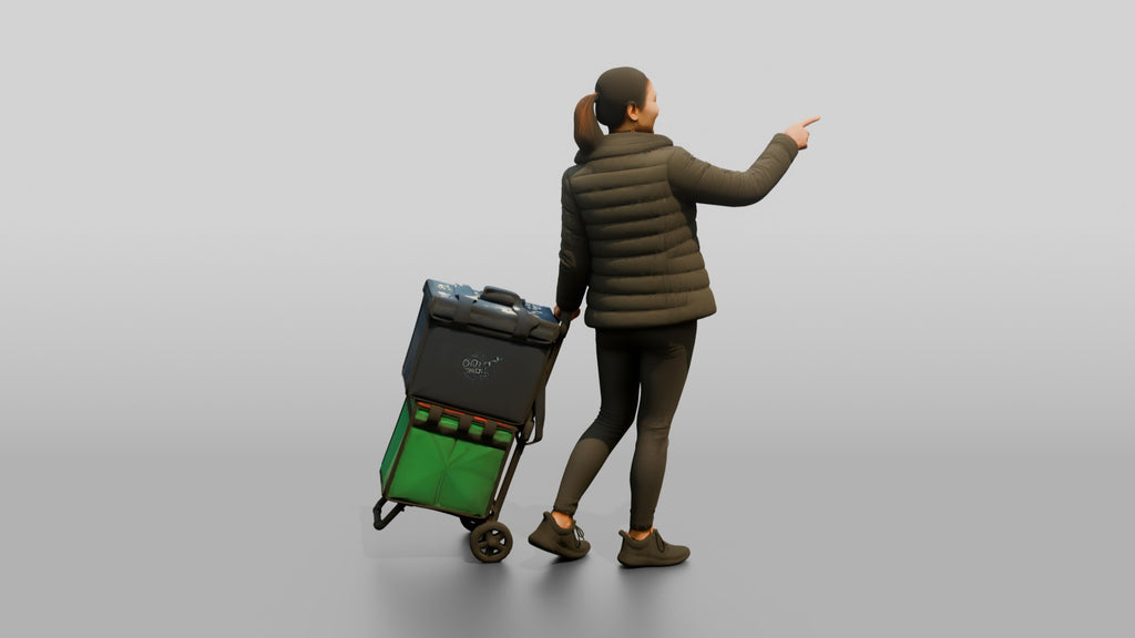 Woman with Delivery Cart