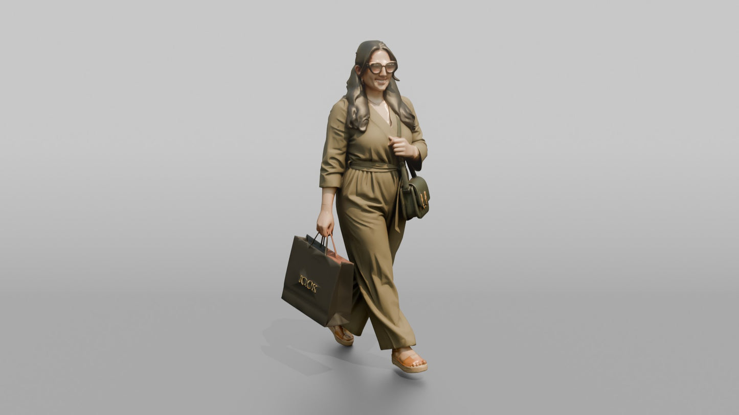 Vacationer Wearing Fashionable Summer Jumpsuit And Cat Eye