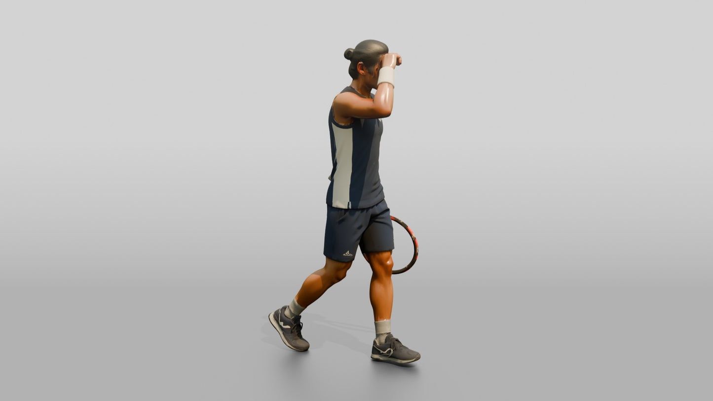 Male Tennis Player Wiping Sweat with a Wristband
