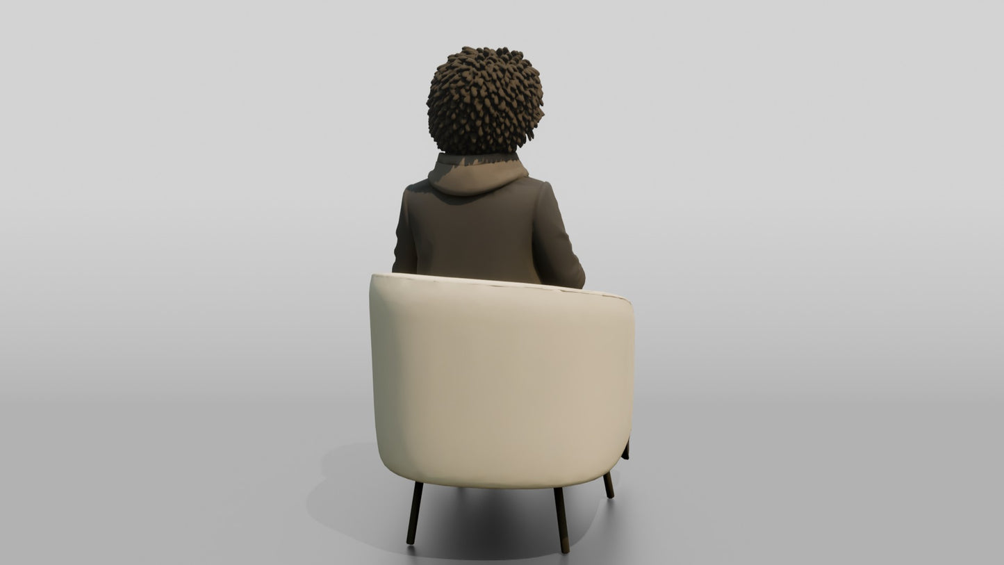 African-American Woman in Wool Winter Coat