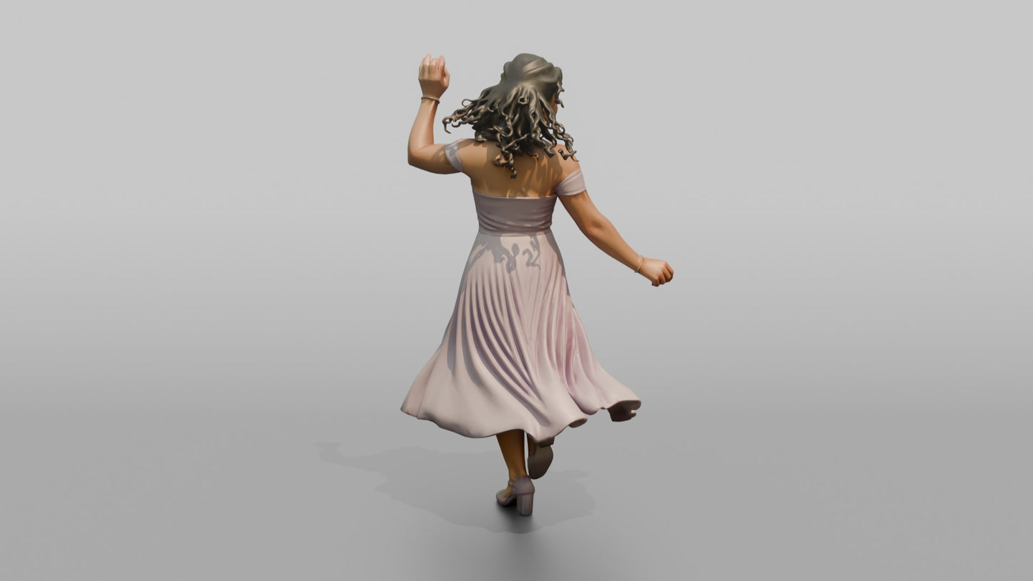Wedding Guest Doing a Playful Salsa Step