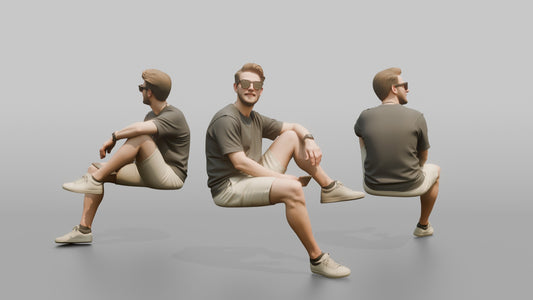 Dutch Man Sitting Relaxed in a Box-Cut T-Shirt
