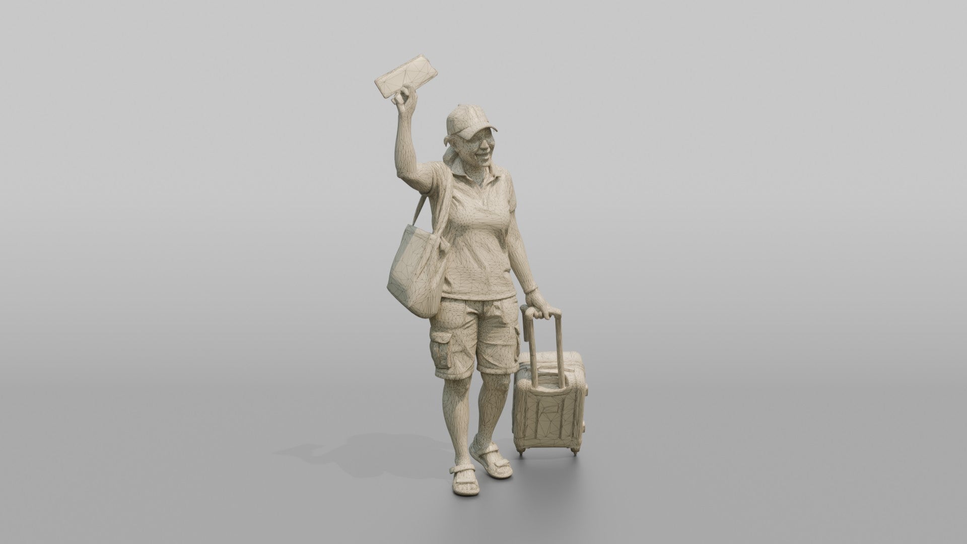 Traveler Waving Her Boarding Pass