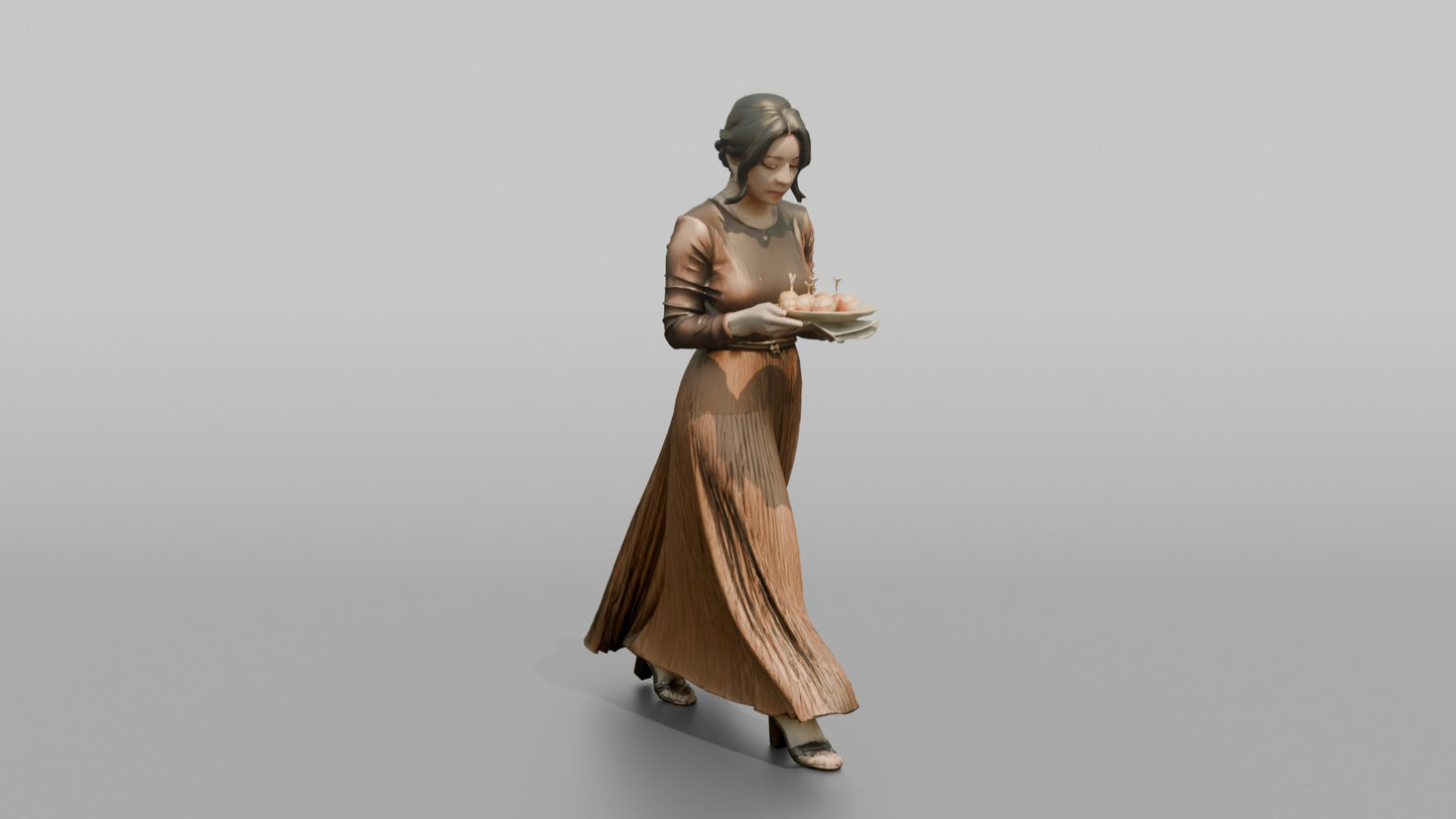 Wedding Guest Carrying a Plate of Appetizers