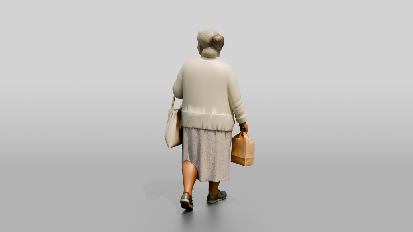 Elderly Curvy Greek Woman Holding Fresh Pastries
