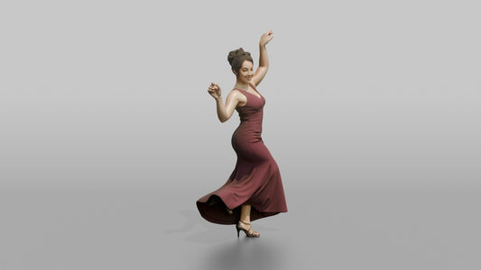 Wedding Guest Striking a Dance Pose - 3D character model, view 1