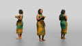Curvy African Woman Drinking a Coconut in a Wrap Skirt