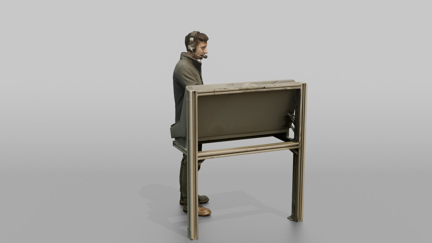 Engineer Monitoring Temperature Sensors on a Control Panel