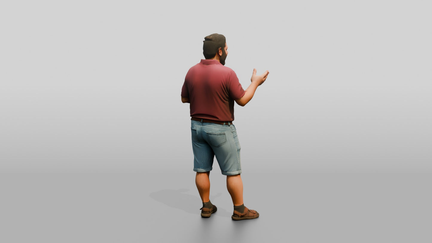 Plus-Size Maltese Man Laughing During a Conversation