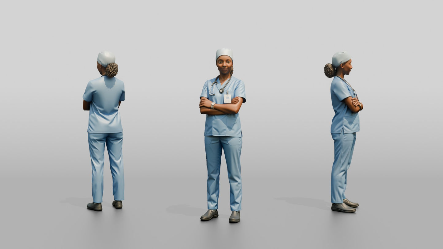 Young Black Woman Doctor with Arms Crossed