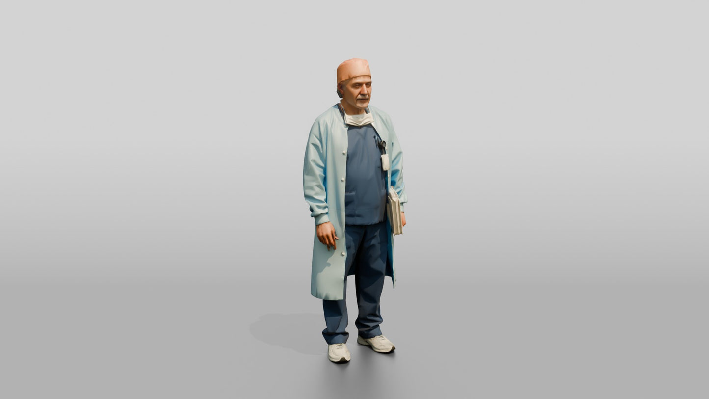 Older Hispanic Man Doctor Holding Folder