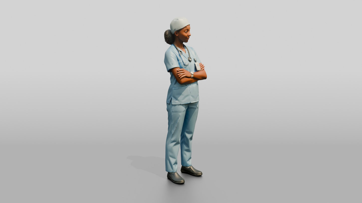 Young Black Woman Doctor with Arms Crossed