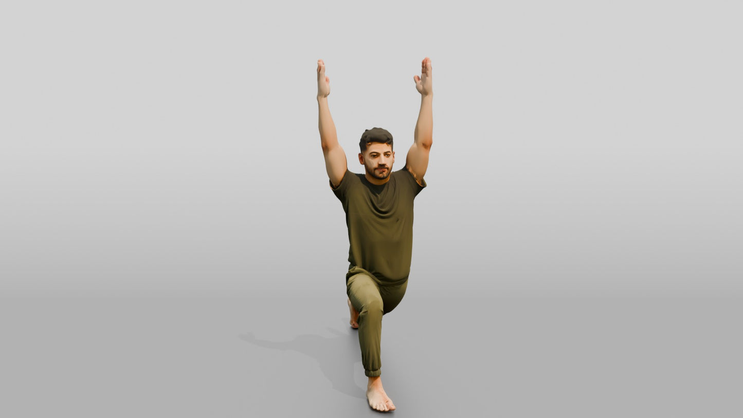 High Lunge Pose Man
