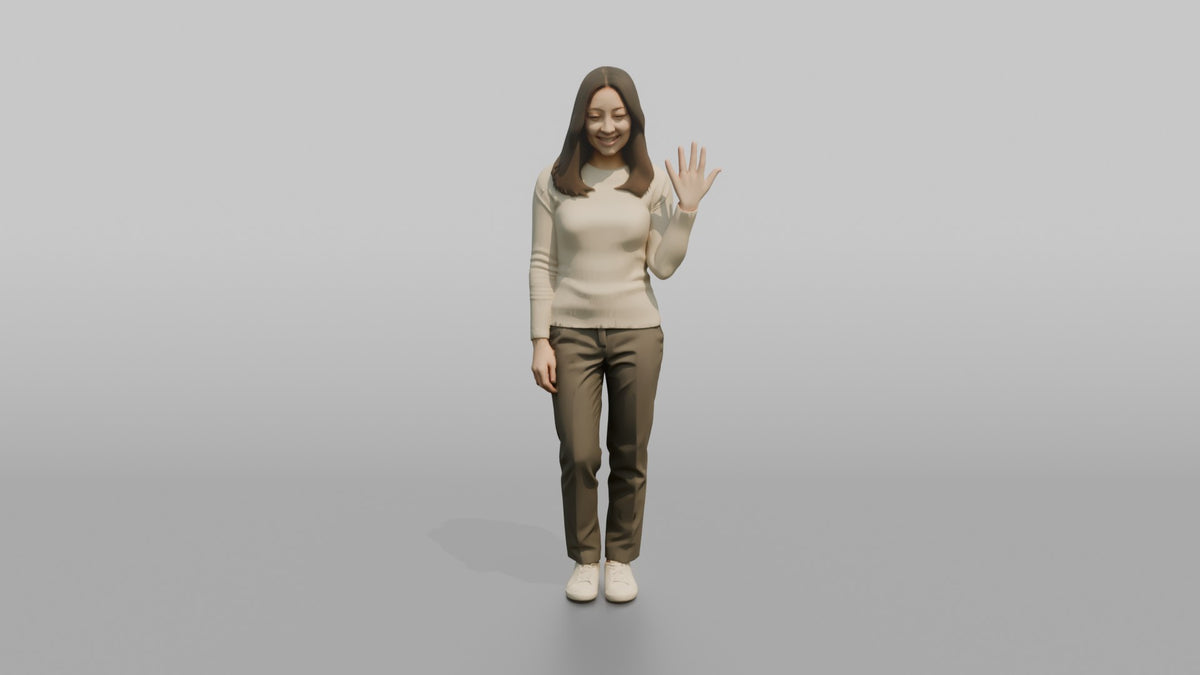 Woman Customer Trying On A Ring, Admiring Her Hand - 3D character model, view 5