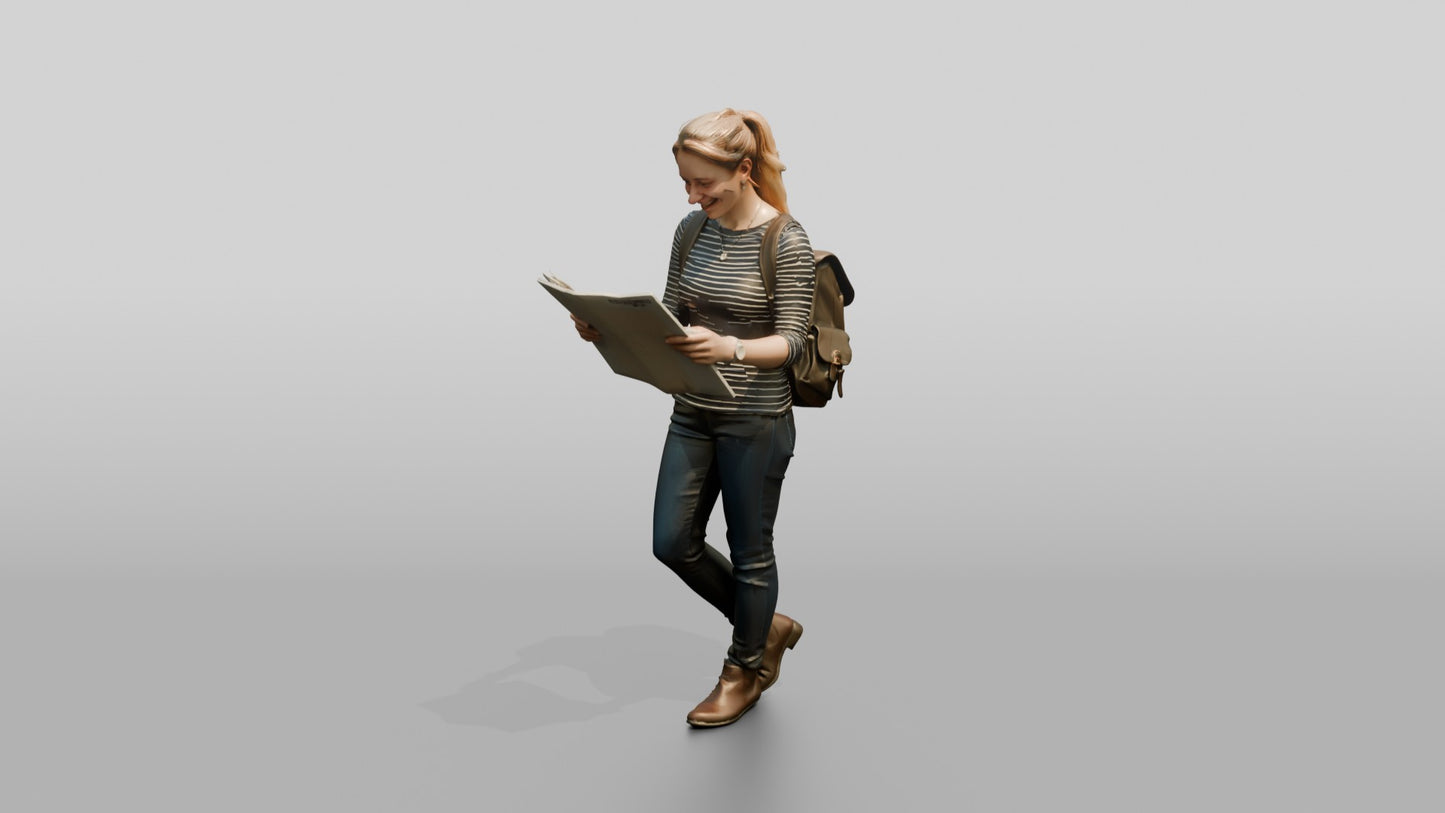 Woman Looking at City Map