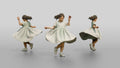 Girl Twirling in Mint Green Dress