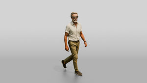 Elderly Tall Portuguese Man Wearing Sunglasses - 3D character model, view 1