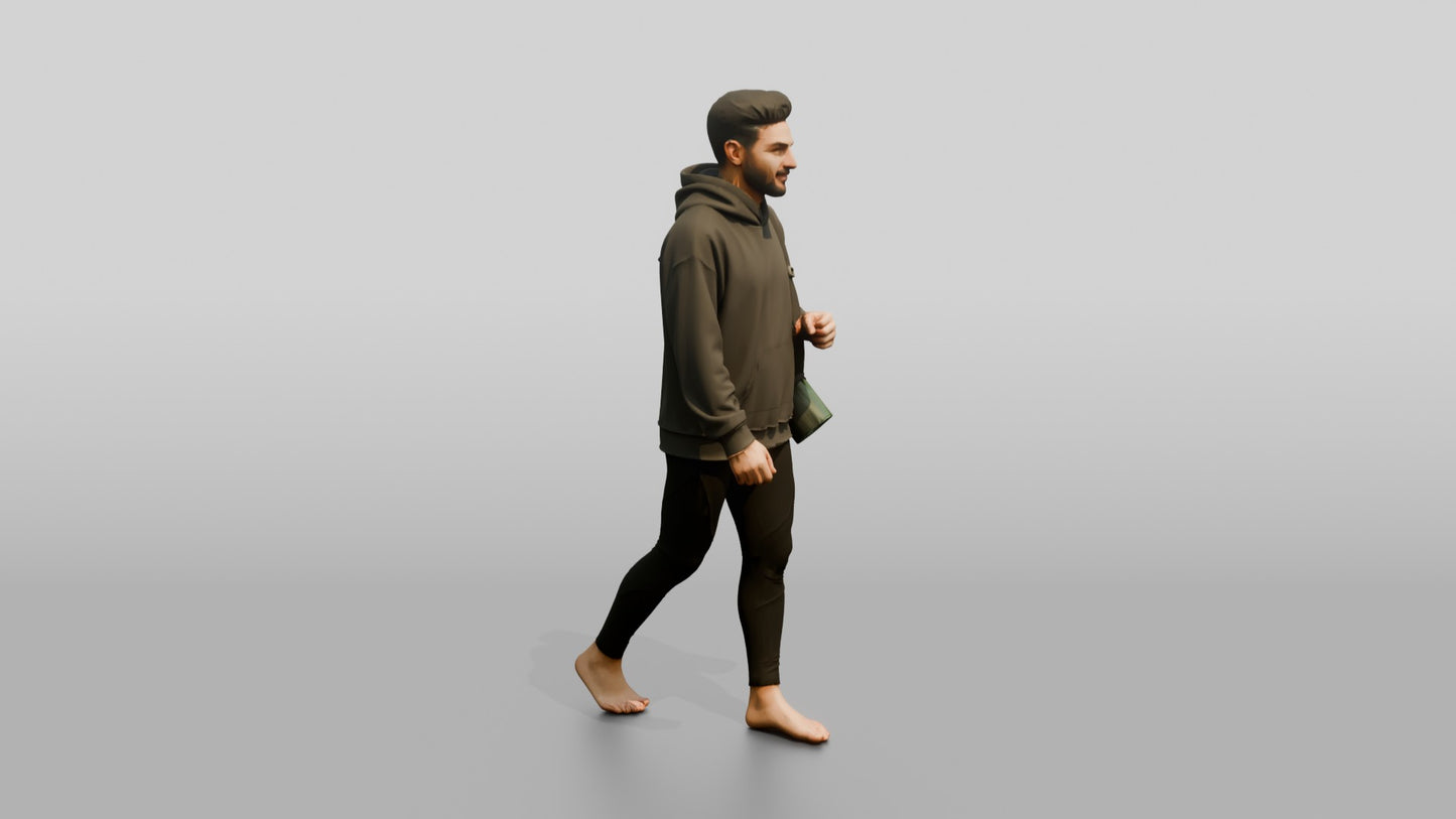 Walking Man with Yoga Mat