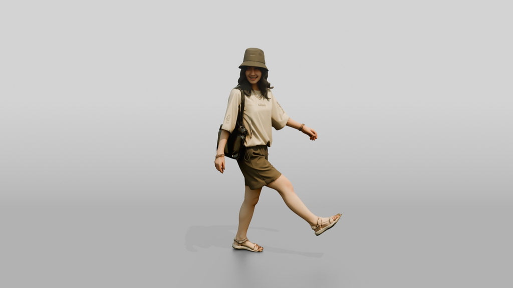 Woman Kicking Up Wet Sand Walking