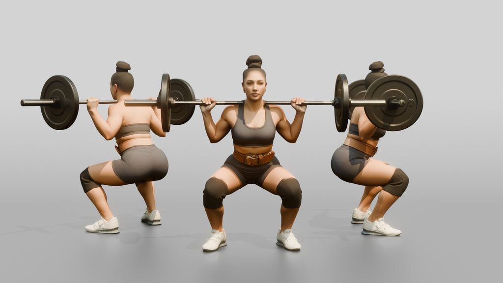 Woman in Athletic Squat Stance