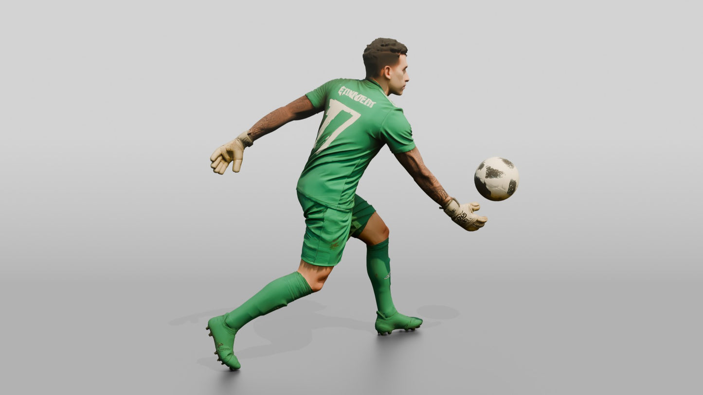 Goalkeeper Throwing the Ball Downfield