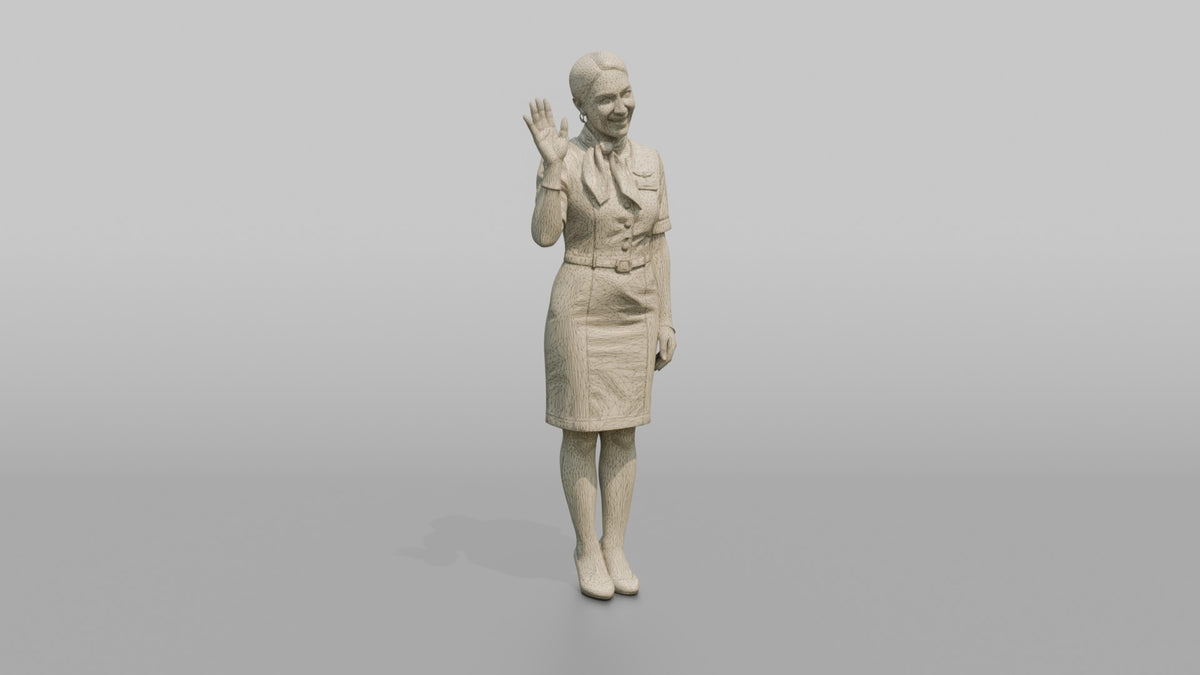 Airline Captain Walking with a Duffel Bag - wireframe topology preview