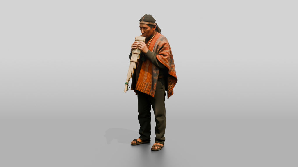 Pan Flute Player with Zampona