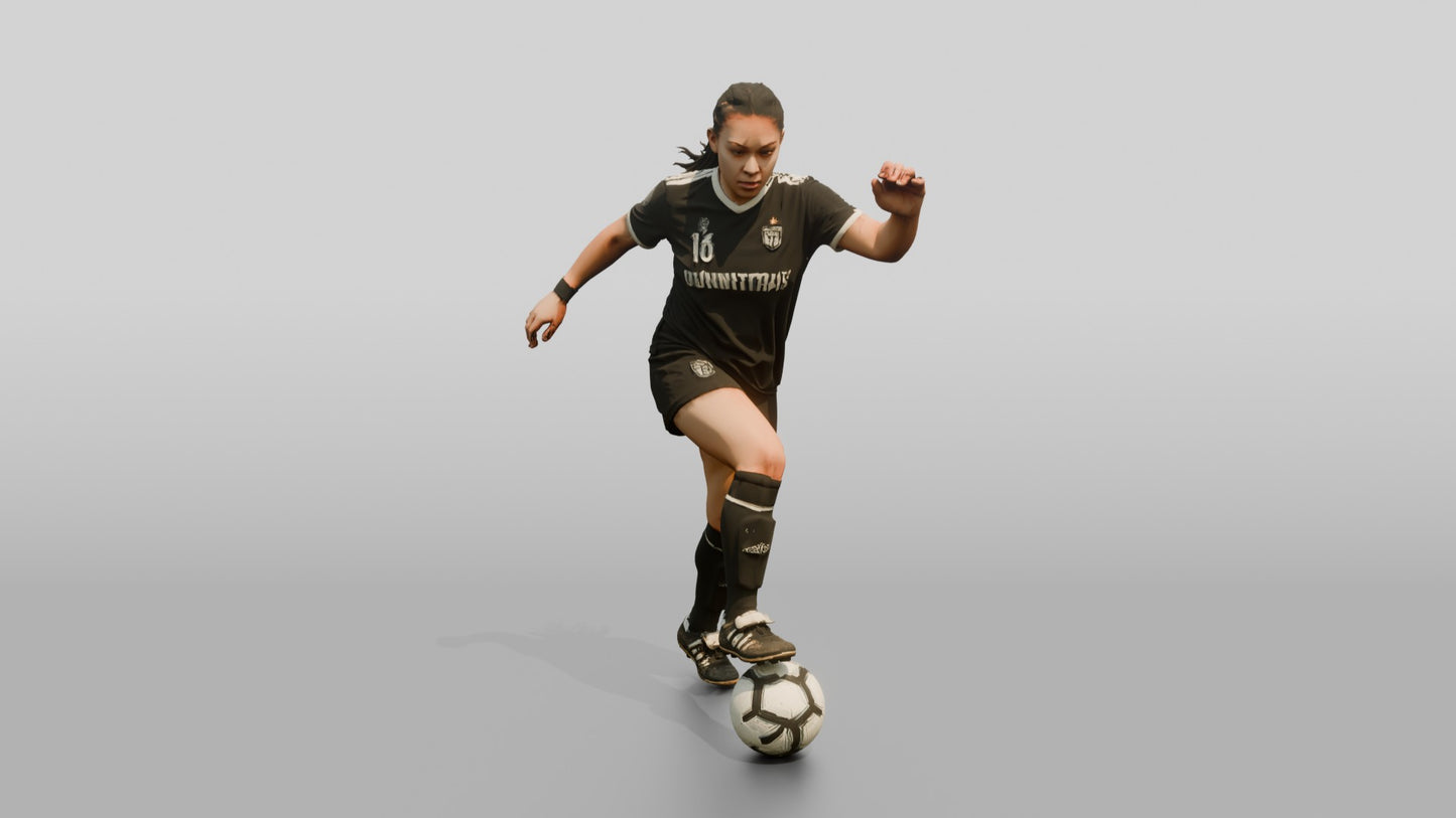 Soccer Player Stepping Over the Ball