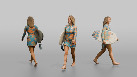 Surfer in Boardshorts and a Surf Top