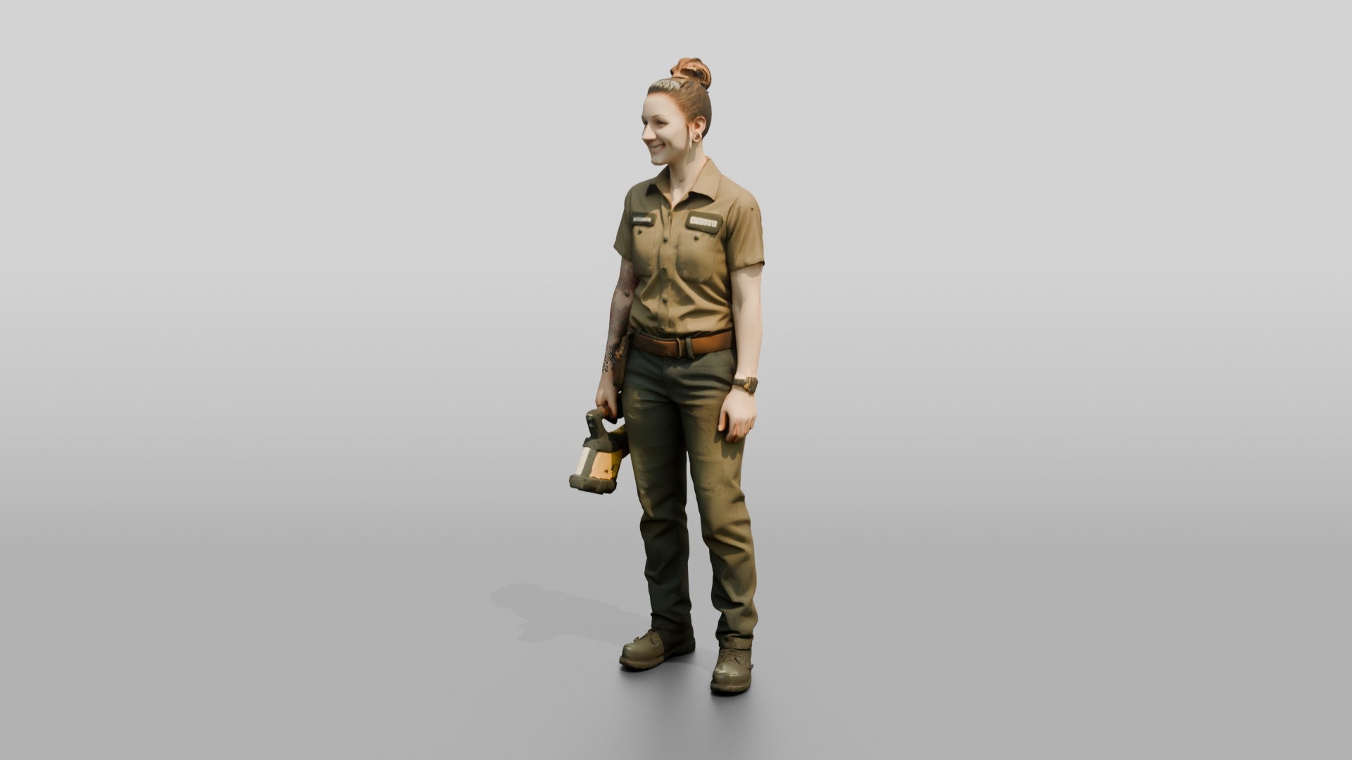 Mechanic Holding a Shop Flashlight