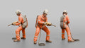 Ordinary Seaman Scraping Rust Off a Hull Plate