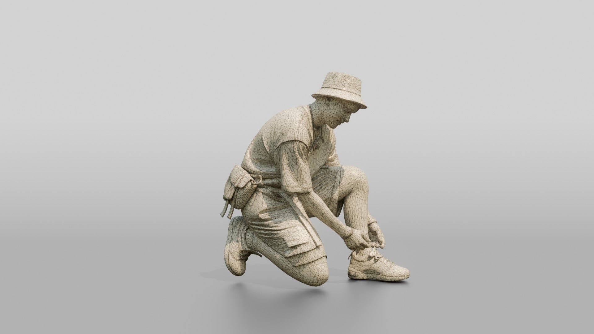 Streetwear Man Tying His Shoelace