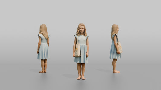 Scandinavian Girl Smiling in a Cotton Summer Dress