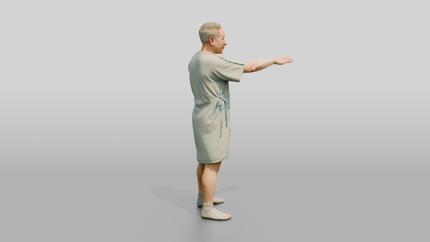 Elderly Man Patient Stretching His Arm