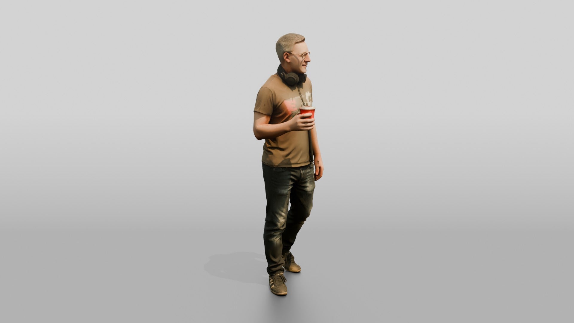 Casual Festival Man with a Drink
