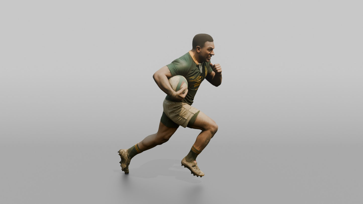 South African Winger Sprinting with the Ball