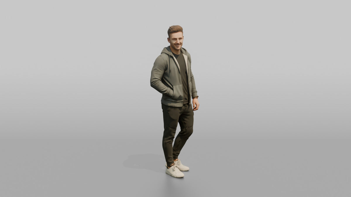 Fitness Influencer Man Standing With One Hand In Pocket, Relaxed Confident Pose - 3D character model
