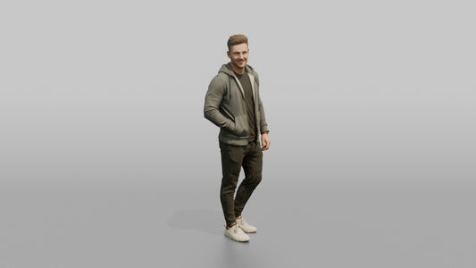 Fitness Influencer Man Standing With One Hand In Pocket, Relaxed Confident Pose - 3D character model