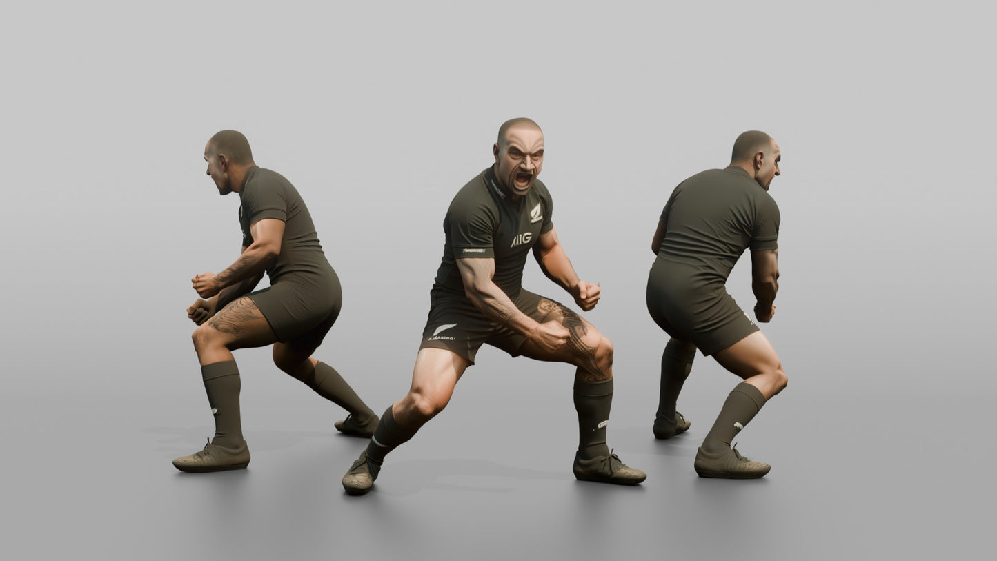 Maori Player Slapping Thighs During the Haka