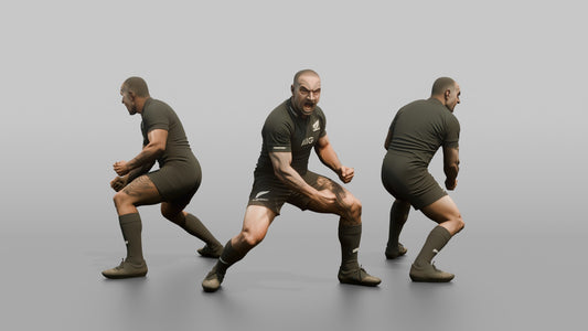Maori Player Slapping Thighs During the Haka