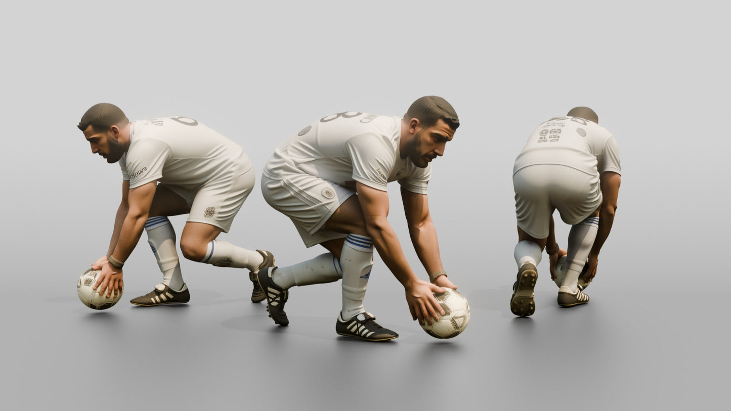 Soccer Player Placing the Ball for Penalty