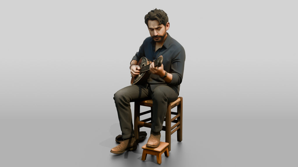 Bouzouki Player Picking Melodies