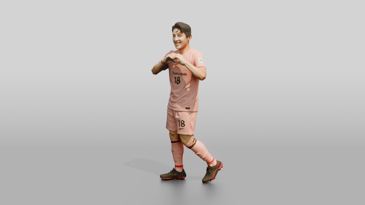 Soccer Player Heart Gesture Celebration