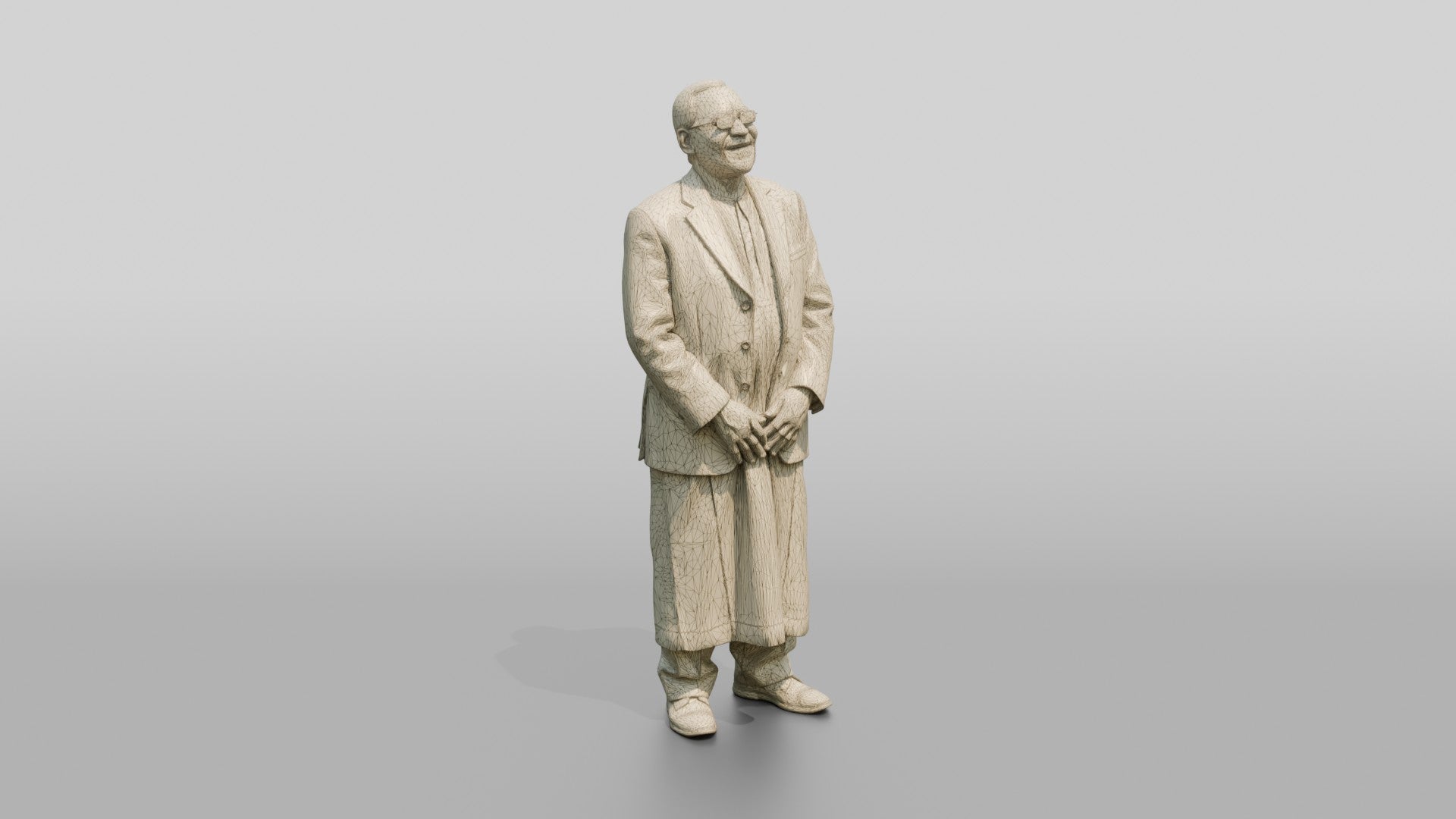 Elderly African Man in a Tweed Jacket Laughing
